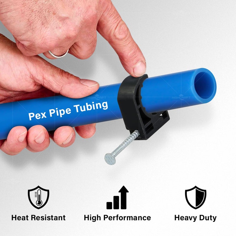 Highcraft Half Clamp with Nail For Pex Tubing Pipe Support, 3/4 in, Black - Image 4
